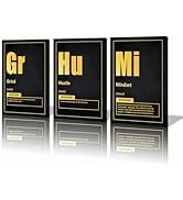 KAWAHONE Inspirational Quotes Canvas Wall Art,Grind Hustle Mindset Definition Wall Art,Motivation...