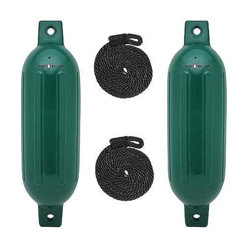 Image of Extreme Max 3006.7456 BoatTector Fender Value 2-Pack, 6 inch x 22 inch - Forest Green