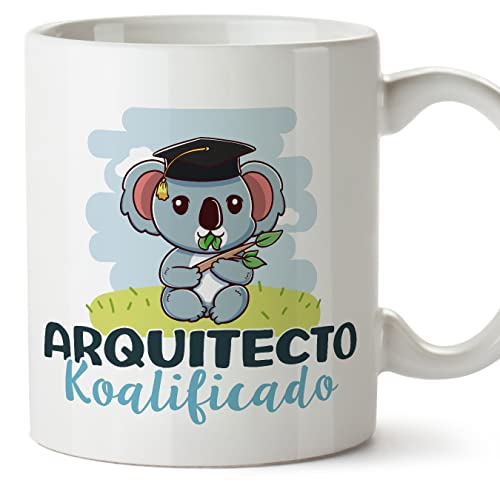 MUGFFINS Tazas para ARQUITECTO hombre - En Español - Koalificado/koalificada - 11 oz / 330 ml - Regalo original y divertido