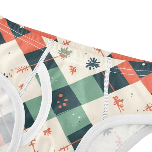 KLL Buffalo Plaid Green Black Toddler Boys' Pure Cotton Underwear Briefs Breathable Children Panties4