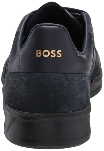 BOSS Men's Soft Leather Block Logo Low Top Sneaker3