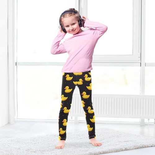 Cute Ducks Girls' Leggings Toddler Doodles Kids Yoga Pants Dance Active Tights 4T4