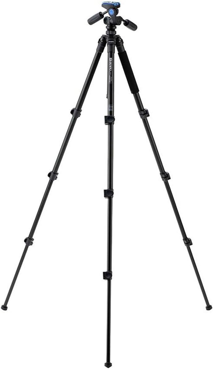 Benro Adventure Aluminum Tripod with HD1A 3-Way Pan/Tilt Head, Flip-Lock Legs, Arca-Swiss Plate, Rugged Support for Travel Photo & Video Creators (TAD18AHD1A)