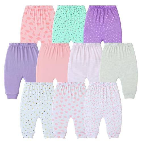 Image of Hakochia Baby Pants for Boys & Girls: 100% Cotton, Soft, Comfy, Ample Diaper Room 0-36 Months
