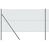 vidaXL Geschweißter Drahtzaun mit 13 Pfosten Grau 1.2 X 25 m Starke Stahl Außenzaunlösung Material Garten Netz Minimalistisches Design Pulverbeschichtete Barriere