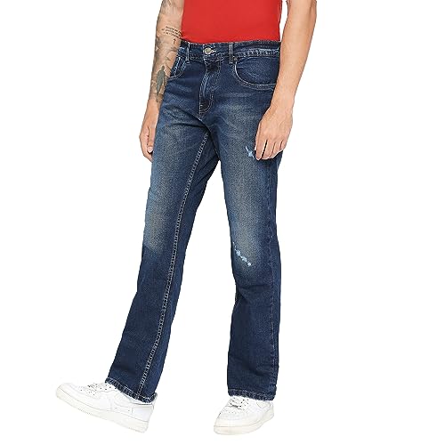 Image of Being Human Green Skinny Cropped Fit Men's Denims Clothing