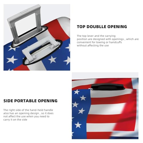 Travel Luggage Cover America Flag And Norwegia Flag Fashion Washable Baggage Suitcase Protector Fit For Luggage Large4