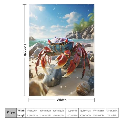 Couverture légère en polaire pour éliminer les frissons sur le canapé motif crabe 3D - 6
