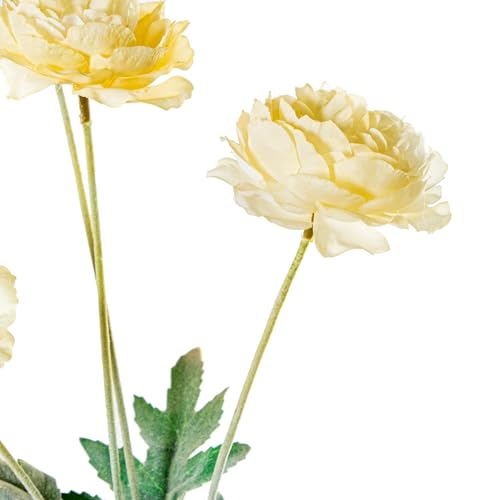 Fleurs en polyester jaune DRW lot de 12 à la finition soignée - 4
