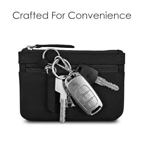 Image of ili New York Leather Mini Compact Coin Purse - Black
