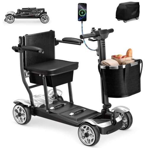 Image of 4 Wheels Mobility Scooters for Seniors-39LBS Light Frame& 30 Miles Range