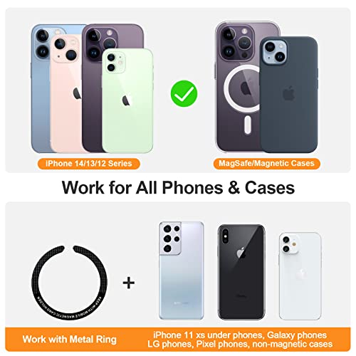 Qilmii Compatible Magsafe Wallet Stand For Apple, Skin Friendly Leather Card Slot With Adjustable Kickstand & Holder, Fit For Iphone 14/13/12 Series (Cool Black) #TOP7