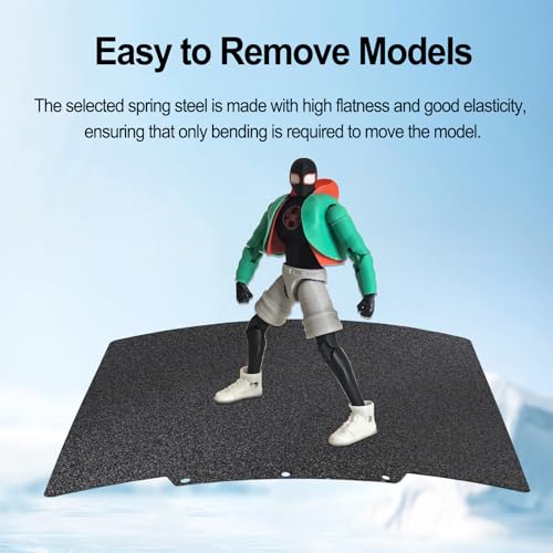 Image of Black PEI Build Plate for Adventurer AD5X /5M /5M Pro, Textured PEI Spring Steel Flexible Platform Heated Bed for Neptune 3 Pro /4, Kobra, Ender 3 /3 Pro /3S1 /3v2, CR 20 /CR 20 Pro, Ender 5 /5 Pro