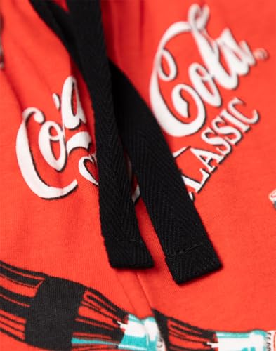 Coca-Cola Mens Red Logo Lounge Pants | Drawstring Casual Wear Bottoms for Lounging & Relaxing in Home4