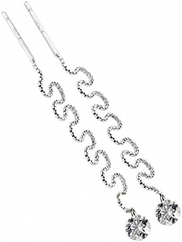 black friday promotion Luxury Trendy Clear Lady Silver Earring Zirconia Diamond Long Big Pull Through Earring For Women