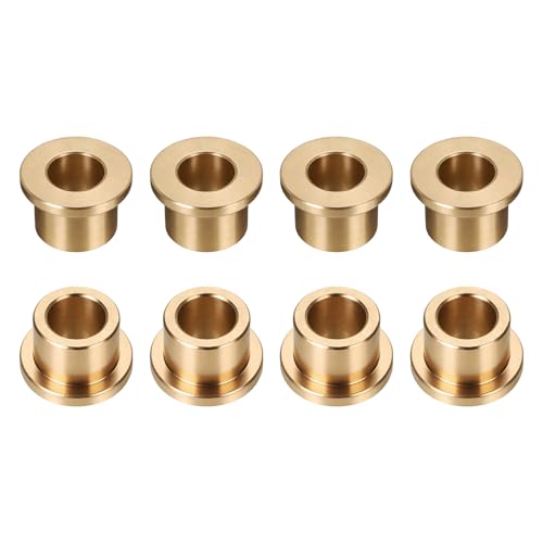 Roulement à douille à bride 12mm en bronze fritté sourcing map x8