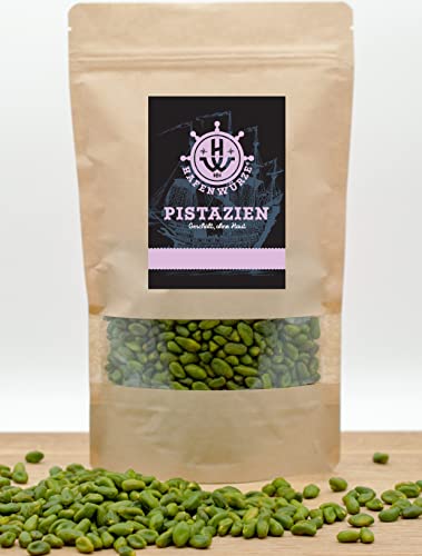 Pistazien geschält, ohne Haut, ungesalzen - natürlich von HAFENWÜRZE, 1 x 250g Beutel wiederverschließbar, leckerer Snack für zwischendurch, für Torten, Kuchen, Pralinen, Speiseeis u. feines Gebäck Cover