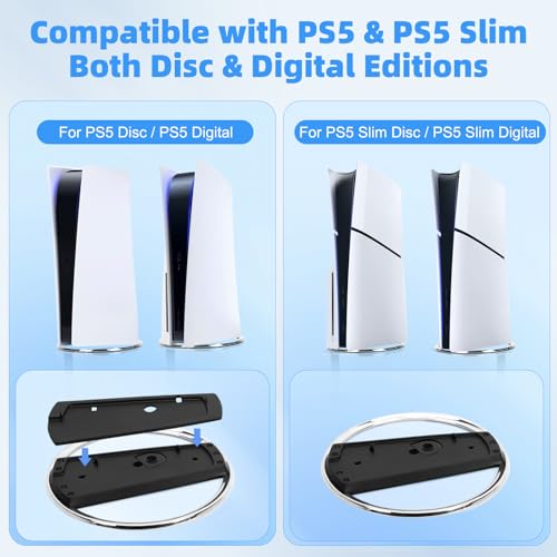 Sweetone Soporte Vertical para Consola PS5 Slim Disco y Edición Digital, Base Antideslizante para PS5 Slim, Accesorios Compatible con PlayStation 5 - imagen 6