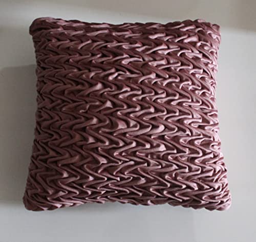 Image of Monstera Hut Corded Wavy Suede Rusty Pink Cushion Cover Pack of 2, (Cushion Cover 16x16inch) (40.6 x 40.6 cm)