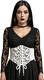 ¡TRANSFORMA TU LOOK EN UNA NOCHE TERRORÍFICA! - Corset blanco elegante para Halloween y fiestas temáticas. ¡Perfecto para deslumbrar y pasarlo bien!
