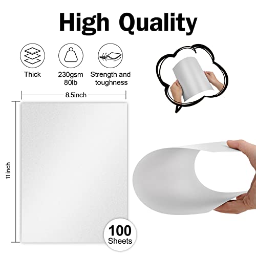 Goefun Y81-1102 100 Sheets Silver Shimmer Cardstock 8.5 X 11 Metallic Paper thumb #1