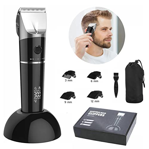 Foto von Haarschneidemaschine Profi Barttrimmer Herren Haarschneider: Elektrisch Schnurloser Langhaarschneider Bartschneider Herren Trimmer Set Präzisionstrimmer und LED-Anzeige