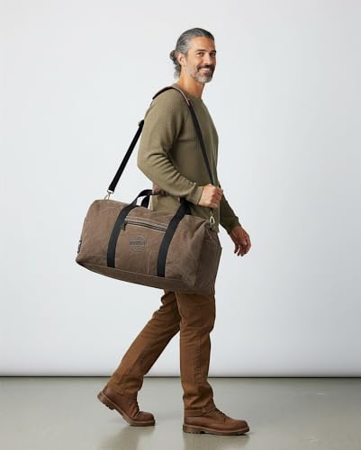 Image of The House of Tara Distressed Finish Heavy Cotton Canvas Oversize Duffle Bag | 53 litres | Travel Bags | for Men & Women | Detachable Broad Strap | Airline Carry-On Luggage (Acorn Brown) (Acorn Brown)