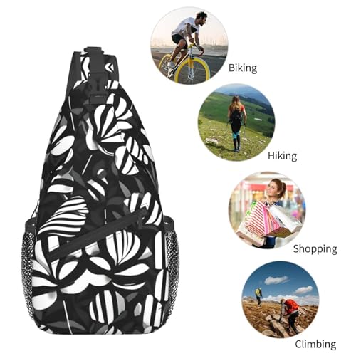 Mochila Sling Negro con Estampado para Hombre y Mujer miniatura 7