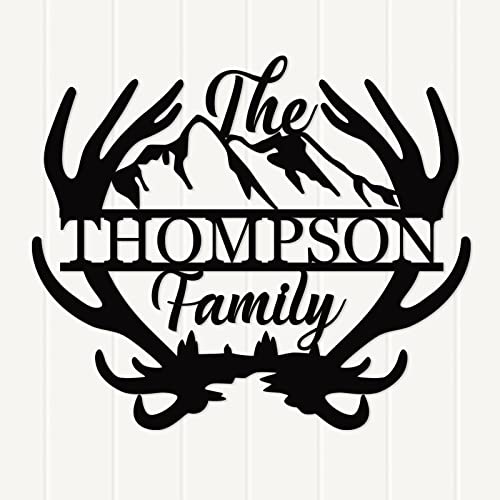 Antler Monogram sign Deer Antler Decor Personalized Family Name Sign, Custom Name Sign, Last Name Sign, Front Door Decor Deer Hunter Gift Fathers Day Gift Cabin Sign Wedding Gift Front Door