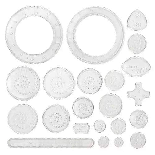 Design Ruler Circle Geometric Pattern Drawing Ruler Template Drawing Decoration (Clear)