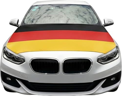 Deutschland Flagge Auto Motorhauben Fahne deutsche Fußball Auto Motorhaube Überzieher Flagge mit Gummiband - Schwarz-Rot-Gold Fanartikel für WM 2026 Nationalflagge Fahrzeug Deko