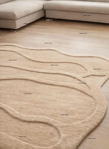 Image of Handmade Wool & Blend Carpet for Living Room Home Bedroom Hall Kitchen Office Anywhere Color Multi Hand Tufted Carpets (Multi I, 5 x 7 feet)