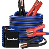 Heavy Duty Jumper Cables, 0 Gauge 30 Feet 1000Amp Automotive Booster Cables for 12V & 24V Cars, SUVs and Trucks, Jumper Cables Kit with Carry Bag (0AWG x 30Ft)