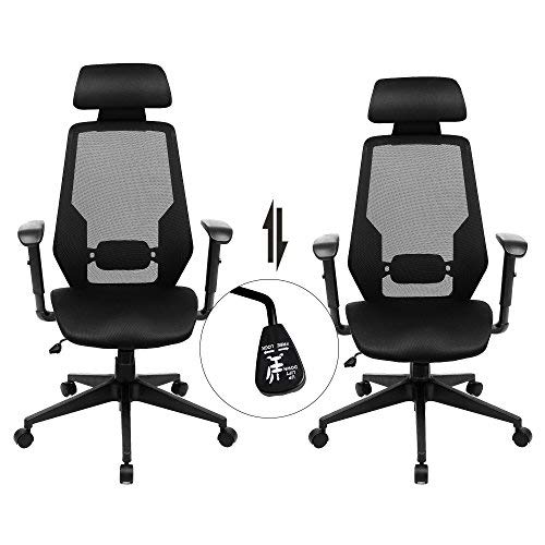 SONGMICS Sedia da Ufficio con Rivestimento in