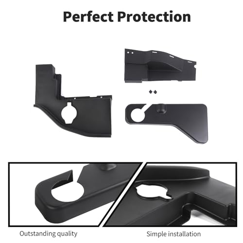 Image of JWWY Engine Side Dust Coolant Bottle Cap Cover Trim Set Engine Cover Trim Kit Compatible with 2015-2024+ Dodge Charger Challenger Engine Accessories ABS Black 3PCS