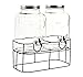 Dispensador Doble de Bebidas Cristal con Soporte Metal 4 L x2 (2 botes x 4 L)