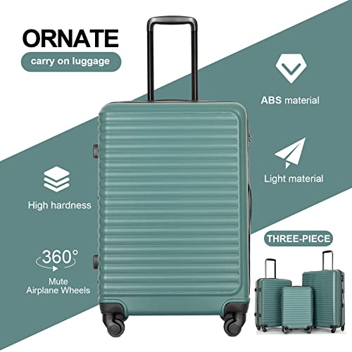 Hardside Luggage Set, Lightweight Suitcases with Double Spinner Wheels and TSA Lock, 3-Piece Set (20/24/28 inch)3