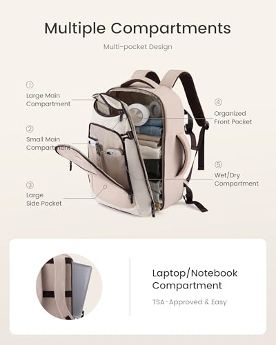 Image of LOVEVOOK 40L Travel Backpack for Women & Men, Airline Approved Carry On Bag