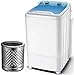 Przenośna pralka z pojedynczym tubem z koszem mini - 7 kg mocy prania mocy prania 400 W dla mieszkań, kempingu, pokoju w akademiku (Color : Blue)