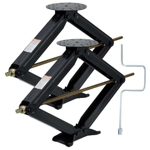 Garvee 30 in RV Scissor Jack - 7500 LB Heavy Duty Leveling Stabilizer with Crank Handle Stable Base 4 in-30 in Adjustable Height Powder Coated Steel for Travel Trailers RVs & Campers - 1 Pack