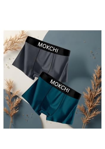 Image of Men's Ice Silk Boxer Briefs Pack of 2 | Ultra Soft Breathable Stretch Trunks | Moisture-Wicking Quick Dry Innerwear