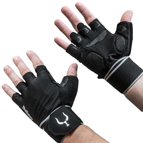 Bullstep® - Pro Fitness Handschuhe Herren und Damen mit Handgelenkbandage | Gym Handschuhe für Kraftsport | Crossfit Grips | Sporthandschuhe Fitnessstudio Training Bodybuilding