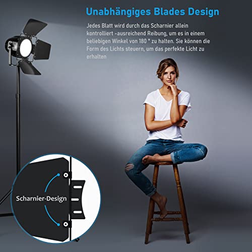 BETOPPER Kit Barn Doors Profesional para Focos LED LC001/LC002/LC003/LC200W - Accesorio Iluminación Estudio Fotografía, Video, Bodas (Luces No Incluidas) - imagen 4