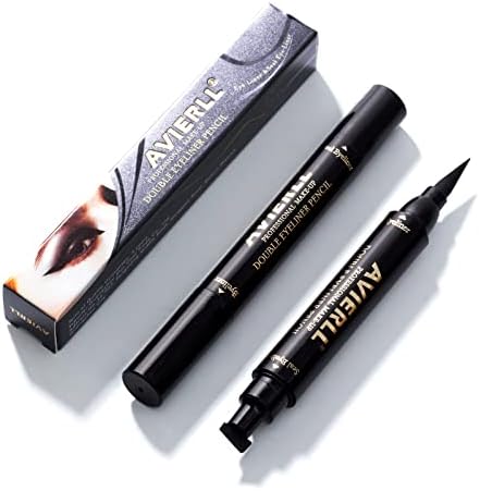 Winged Eyeliner Stamp-2 Pens, Waterproof Long Lasting Quick Flick Wingliner, Lasting Smudgeproof Natural Cat Eye Vamp Liquid Eye Liner Black(Small Triangle)