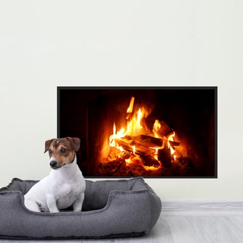 Fireplace Flame Wall Decal,Cozy Fire Burning Log Wall Sticker,Warmth Fireplace Wall Mural for Living Room Dining Space Bedroom Cafe Office(2)