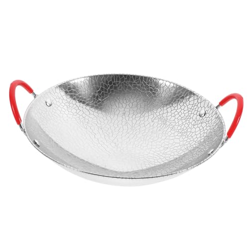 Wok de acero inoxidable con doble asa para cocina miniatura 1