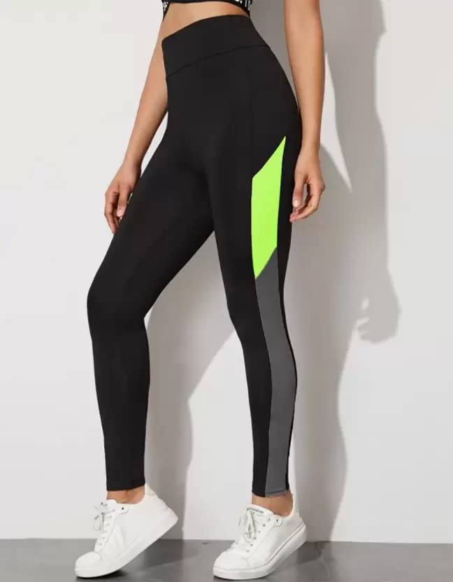 Image of Gym wear Leggings Ankle Length Workout Active wear | Stretchable Striped Jeggings | High Waist Sports Fitness Yoga Track Pants for Girls & Women(28-34)