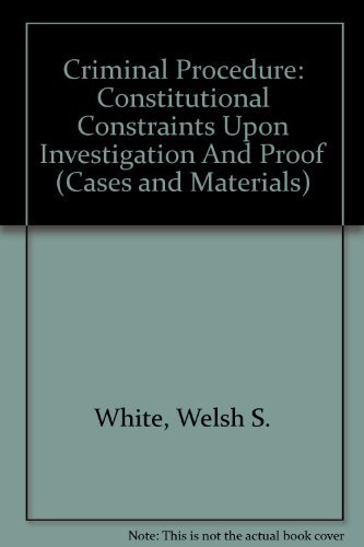 Criminal Procedure: Constitutional Constraints ... 0820561592 Book Cover