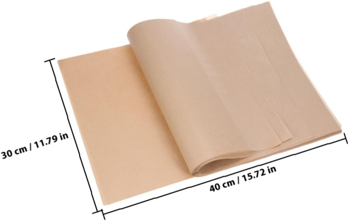SHINEOFI Unbleached Parchment Paper Baking Sheets 30x40cm Pre-cut 100-sheet Pack Greaseproof Baking Supply for Oven Air Fryer Bread Cake Cooking
