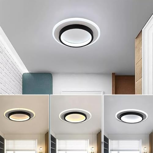 Recopilación de Decoración de techo los mejores 10. 44 Lámpara de Techo de 30W, 3 Tipos de Luz in 1, Lamparas de Techo para Baño, IP45 Impermeable, Lamparas Decorativas Techo para Dormitorio Balcón Cocina Sala Habitación, Negro...